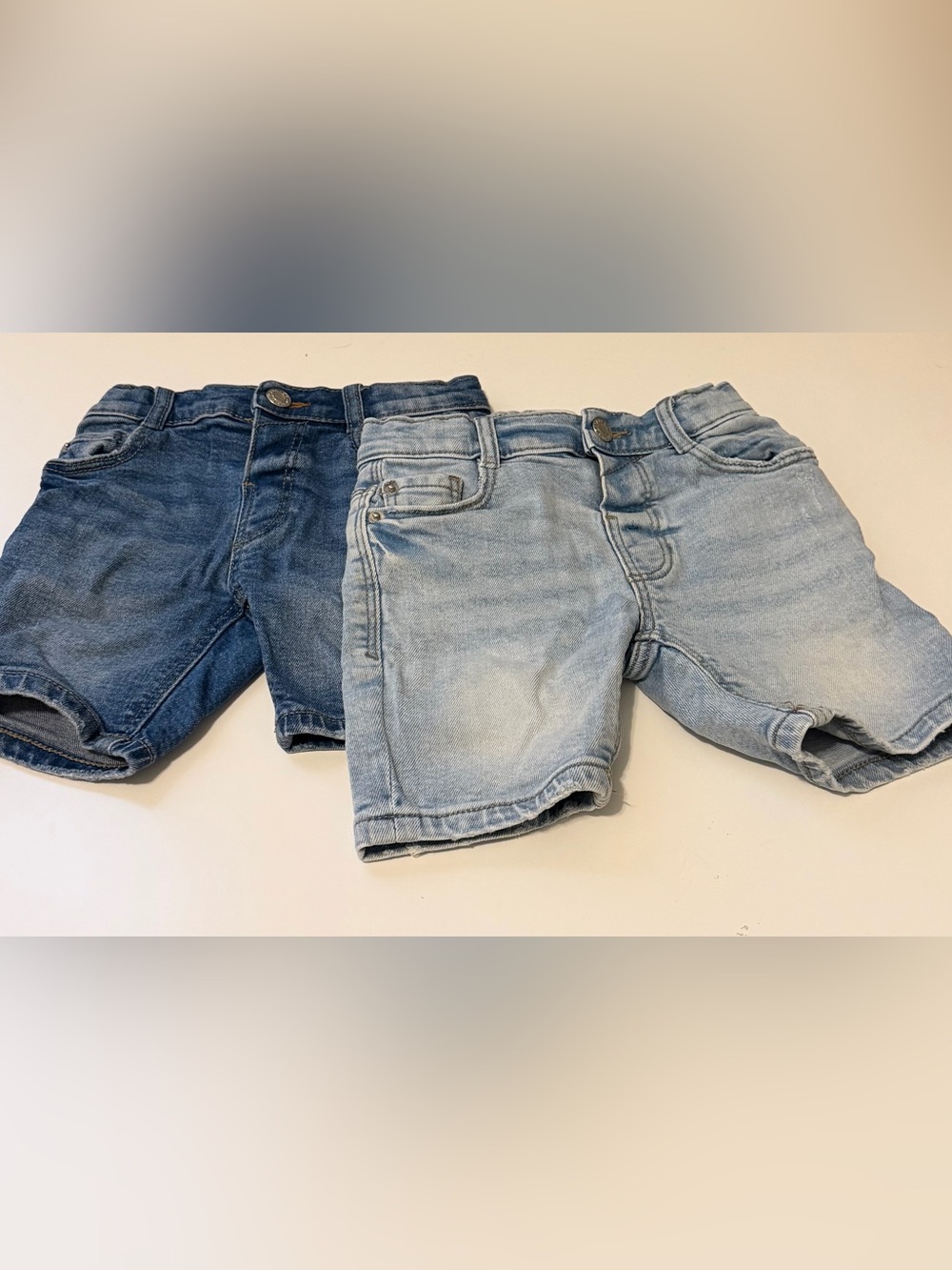 Zara Boys Denim Shorts Bundle- Light Blue and Dark Blue